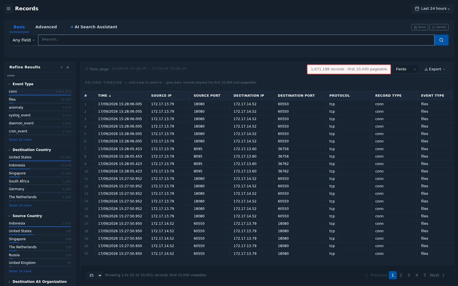 Records page